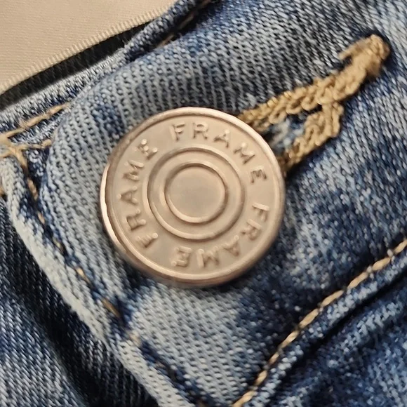 FRAME Le Easy Flare Light Wash High Rise Stretch Jeans Size 33 - Picture 8 of 11
